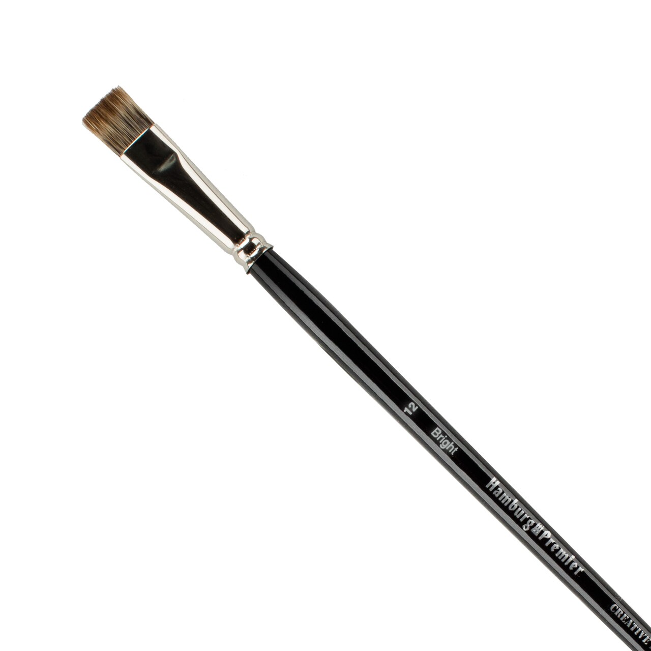 Creative Mark Hamburg Premiere Professional Oil Painting Brushes - Bright #12 Oil Paint Brush - Handmade in Germany, Natural & Synthetic Hair Blend, Long Triple-Lacquered Birch Handle